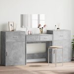 vidaXL Ensemble de coiffeuse 4 Pièces gris béton bois d'ingénierie