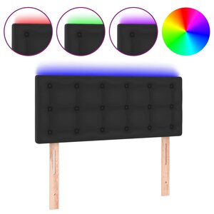 vidaXL Tête de lit à LED Noir 100x5x78/88 cm Similicuir