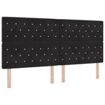 Lit box spring vidaXL avec matelas et LED Noir 200x200 cm Velours