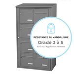 Bloc collectif Leabox  2x4  grade 3  simple face  Extérieur  fixation murale  Gris poussière RAL 7037 finition brillante