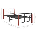 vidaXL Cadre de lit sans matelas métal bois de chêne massif 100x200 cm