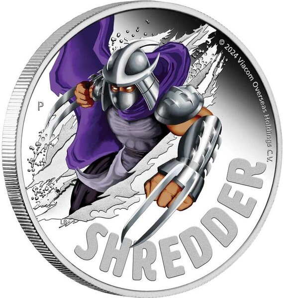 Pièce de monnaie en Argent 1 Dollar g 31.1 (1 oz) Millésime 2024 Teenage Mutant Ninja Turtles SHREDDER