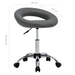 vidaXL Chaise de travail roulante Gris Similicuir