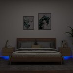 vidaXL Tables de chevet murales avec lumières LED 2 Pièces chêne sonoma