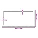 vidaXL Étagère murale 80x40x(2-4) cm bois de chêne massif non traité