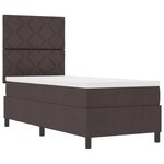vidaXL Lit ressort avec matelas & LED Marron foncé 80x200 cm Tissu