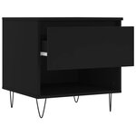vidaXL Table basse noir 50x46x50 cm bois d’ingénierie