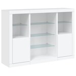 vidaXL Buffets avec lumières LED 3 Pièces blanc bois d'ingénierie