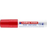 Marqueur Craie Liquide 4090 Verre Fenêtre Ardoise Rouge Pointe Biseautée 4-15 mm x 5 EDDING