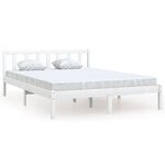 vidaXL Cadre de lit sans matelas blanc bois de pin massif