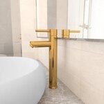 vidaXL Mitigeur de salle de bain Doré 12x30 cm