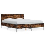 vidaXL Cadre de lit sans matelas chêne fumé 140x200 cm