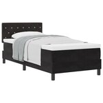 Lit box spring vidaXL avec matelas Noir 100x200 cm Velours