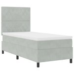 lit box spring vidaXL avec matelas gris clair 100x200 cm velours