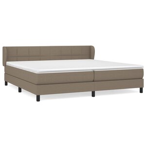 vidaXL Sommier à lattes de lit avec matelas Taupe 200x200 cm Tissu