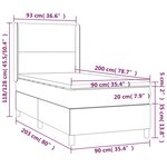 vidaXL Sommier à lattes de lit matelas LED Gris clair 90x200cm Velours
