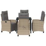 vidaXL Ensemble de salle à manger de jardin 5 pièces beige rotin PE