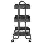 vidaXL Chariot à 3 niveaux Anthracite 43x34x79 cm Acier