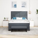 vidaXL Lit à Sommier avec Matelas & Banc Gris Foncé 160x200 cm Velours