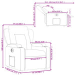 vidaXL Fauteuil inclinable électrique Taupe Tissu