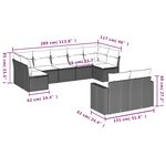 vidaXL Salon de jardin avec coussins 9 Pièces beige résine tressée