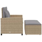 vidaXL Canapé de jardin avec coussins 2 places beige résine tressée