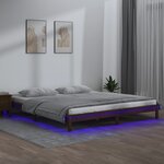 vidaXL Cadre de lit à LED sans matelas 140x190 cm bois massif