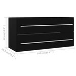 vidaXL Armoire d'évier Noir 100x38 5x48 cm Aggloméré