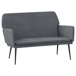 vidaXL Banc Gris foncé 108x79x79 cm Velours