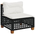 vidaXL Salon de jardin 9 Pièces avec coussins noir résine tressée