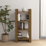 vidaXL Bibliothèque/Cloison Marron miel 60x35x125 cm Bois massif