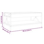 vidaXL Table basse avec LED infini sonoma gris 90x50x38 cm