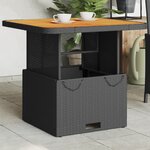 vidaXL Table de jardin noir 80x80x71 cm résine tressée et bois acacia