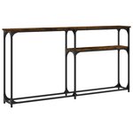 vidaXL Table console chêne fumé 145x22 5x75 cm bois d'ingénierie