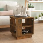 vidaXL Table basse chêne fumé 40x40x43 cm bois d'ingénierie