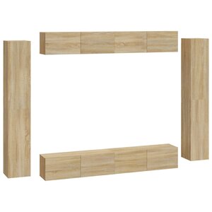 vidaXL Ensemble de meubles TV 8 Pièces Chêne sonoma Bois d'ingénierie
