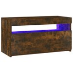 vidaXL Meuble TV avec lumières LED Chêne fumé 75x35x40 cm