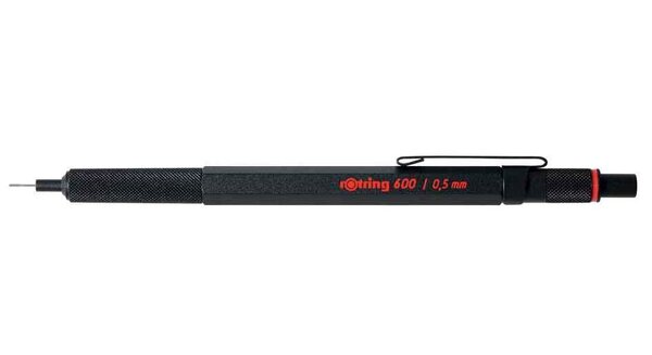 Porte-mine 600 Haute Qualité Corps Métal 0,7 mm, noir ROTRING