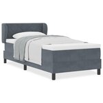 vidaXL Lit Boxspring avec Matelas Gris Foncé 100x200 cm Velours