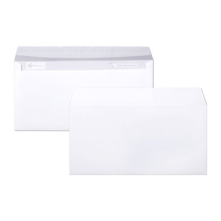 Boite de 250 enveloppes 90g dl 110x220 mm blanc c by clairefontaine