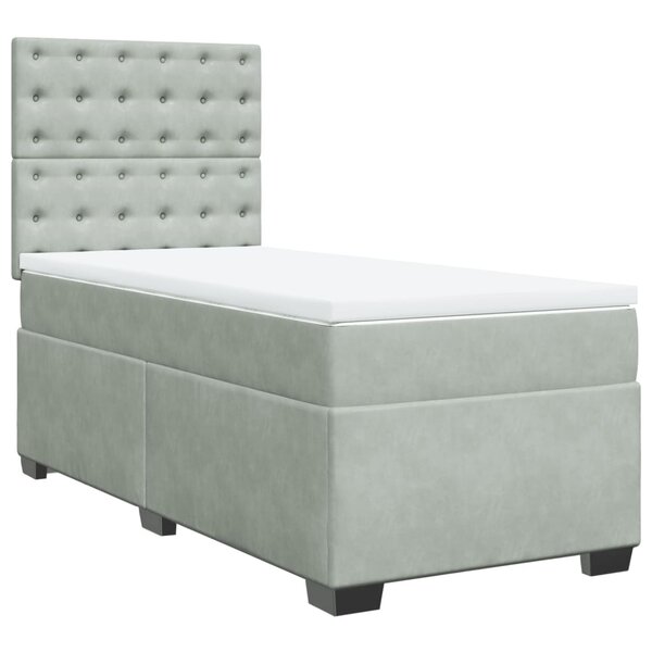 vidaXL Sommier à lattes de lit et matelas Gris clair 80x200 cm Velours