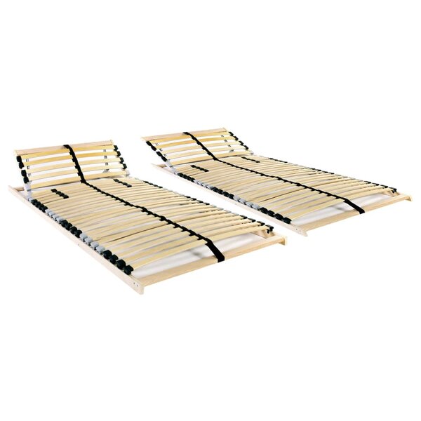 vidaXL Sommiers à lattes 2 Pièces avec 28 lattes 7 zones 70x200 cm
