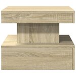 vidaXL Table basse avec lumières LED chêne sonoma 50x50x40 cm