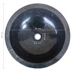 vidaXL Lavabo Marbre 40 cm Noir