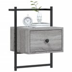 vidaXL Table de chevet murale sonoma gris 35x30x51cm bois d'ingénierie