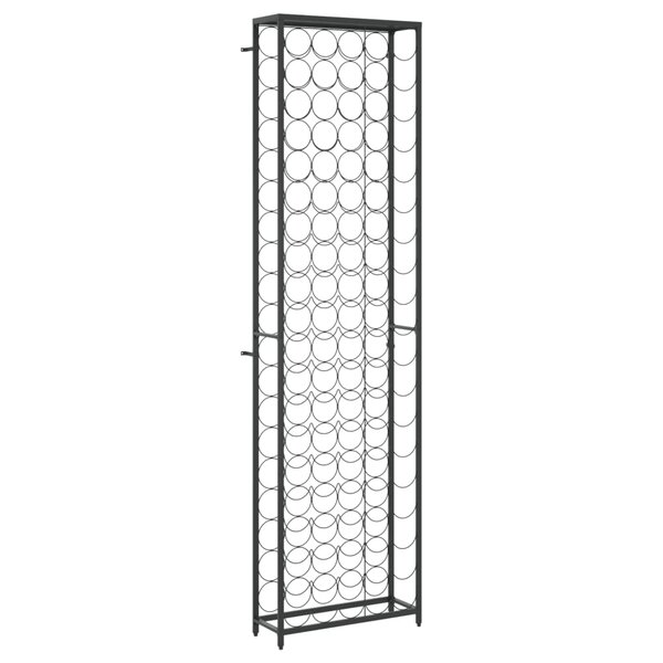 vidaXL Casier à bouteilles de 95 bouteilles noir 54x18x200cm fer forgé