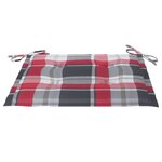 vidaXL Chaises de jardin et coussins à carreaux rouge 6Pièces Teck massif