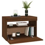 vidaXL Meuble TV avec lumières LED Chêne marron 60x35x40 cm