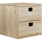 Cube de rangement en pin massif dinamic 2 tiroirs