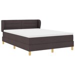 Lit Box Spring vidaXL avec Matelas Marron Foncé 140x190 cm Tissu